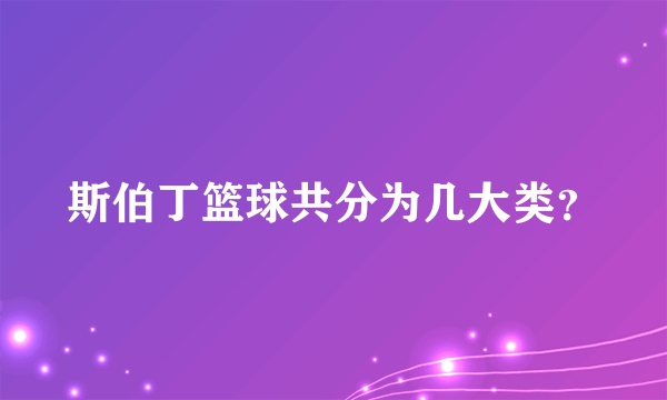 斯伯丁篮球共分为几大类？