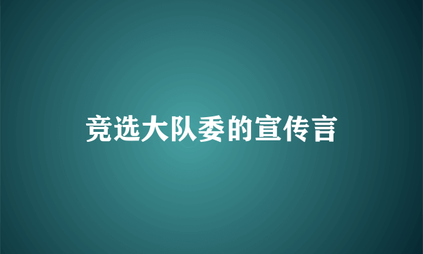 竞选大队委的宣传言