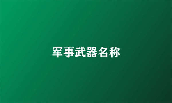 军事武器名称