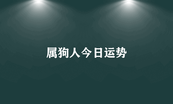 属狗人今日运势