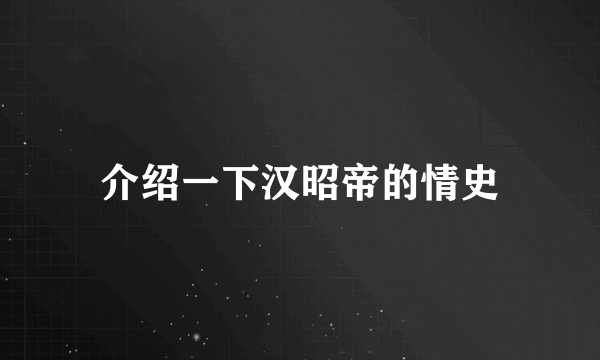 介绍一下汉昭帝的情史