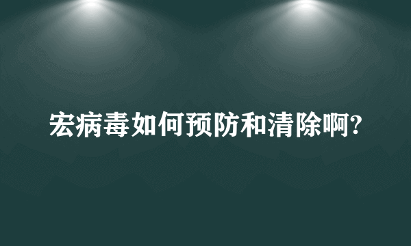 宏病毒如何预防和清除啊?
