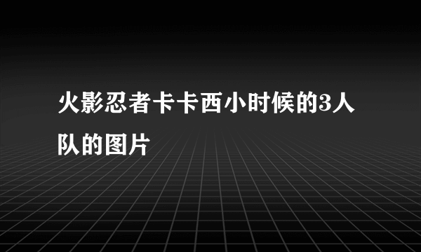 火影忍者卡卡西小时候的3人队的图片