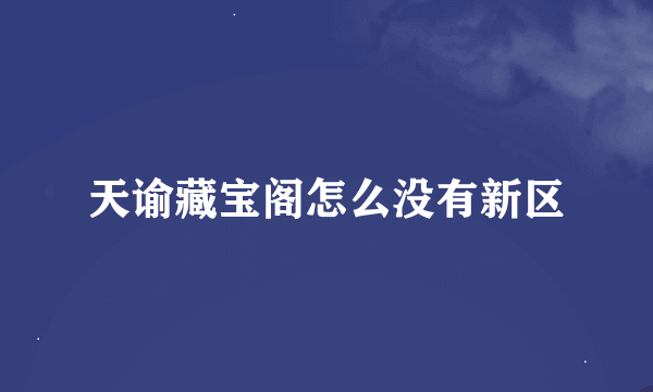 天谕藏宝阁怎么没有新区