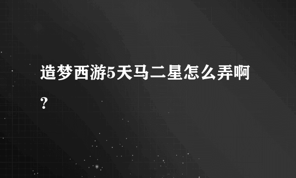 造梦西游5天马二星怎么弄啊？
