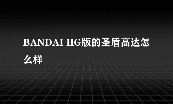 BANDAI HG版的圣盾高达怎么样