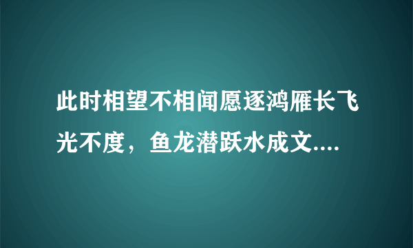 此时相望不相闻愿逐鸿雁长飞光不度，鱼龙潜跃水成文.什么意思月华流照君