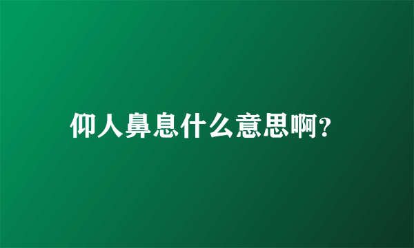 仰人鼻息什么意思啊？