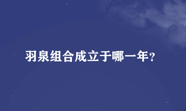 羽泉组合成立于哪一年？