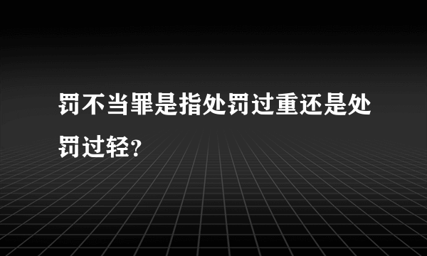 罚不当罪是指处罚过重还是处罚过轻？