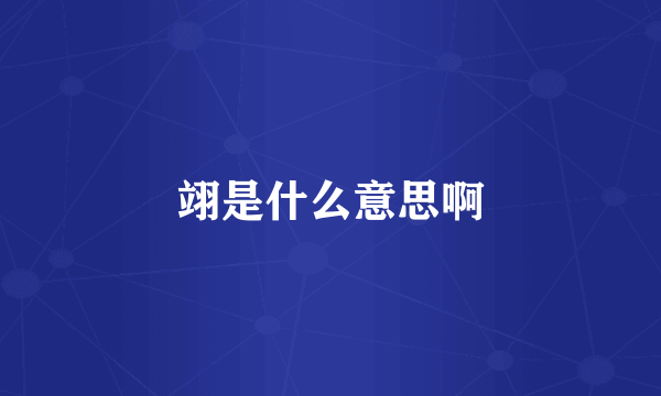 翊是什么意思啊