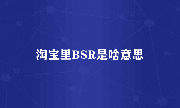 淘宝里BSR是啥意思