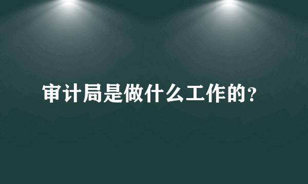 审计局是做什么工作的？