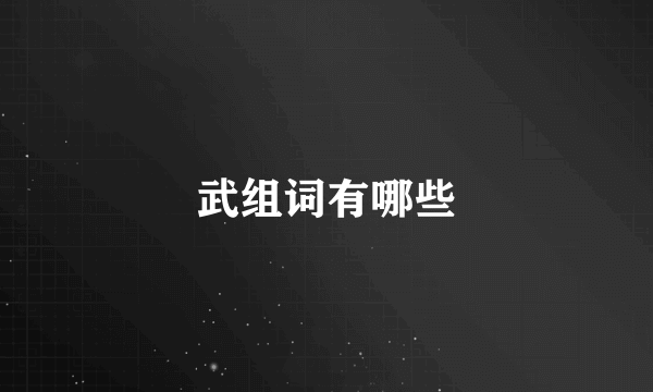武组词有哪些