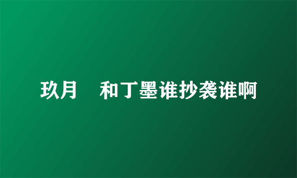 玖月晞和丁墨谁抄袭谁啊