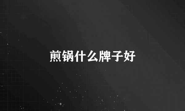 煎锅什么牌子好