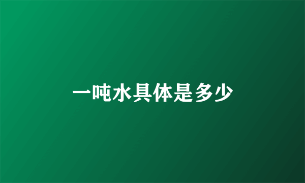 一吨水具体是多少