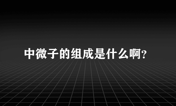 中微子的组成是什么啊？