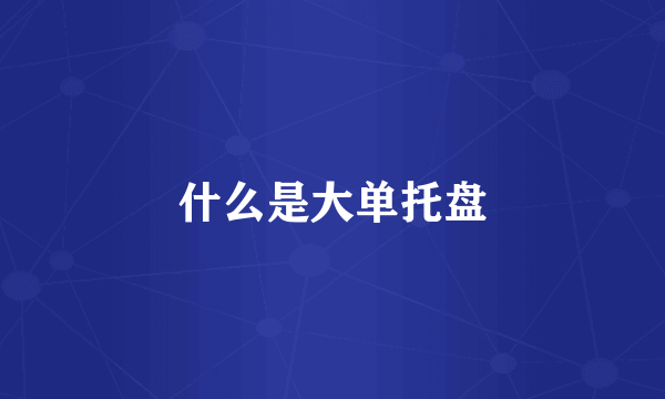 什么是大单托盘