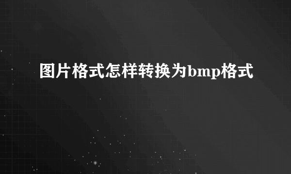 图片格式怎样转换为bmp格式
