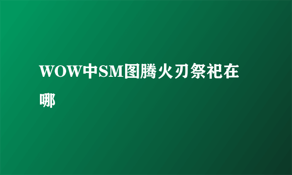 WOW中SM图腾火刃祭祀在哪