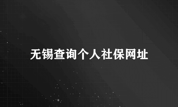 无锡查询个人社保网址