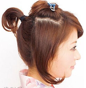 日式和服盘发教程