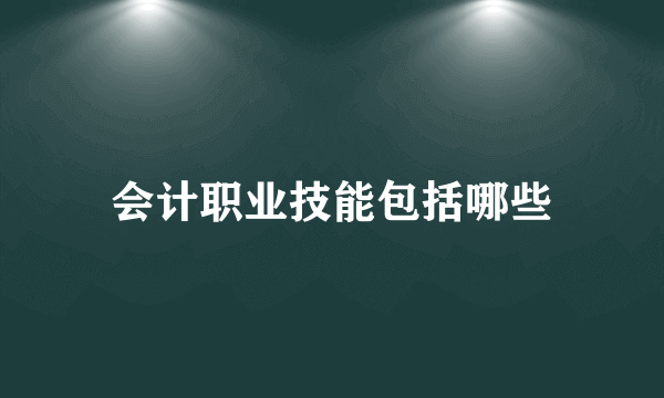 会计职业技能包括哪些