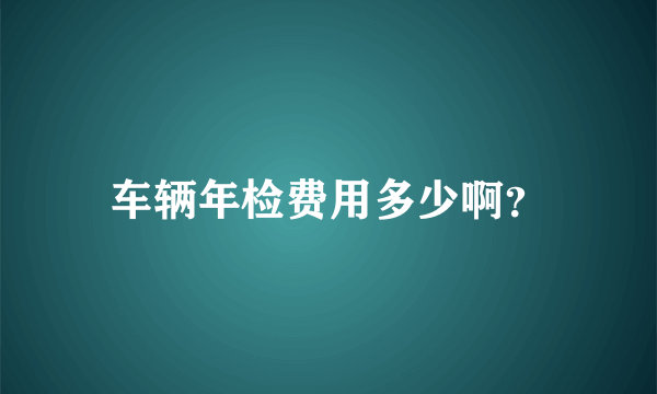 车辆年检费用多少啊？