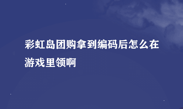 彩虹岛团购拿到编码后怎么在游戏里领啊