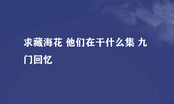求藏海花 他们在干什么集 九门回忆