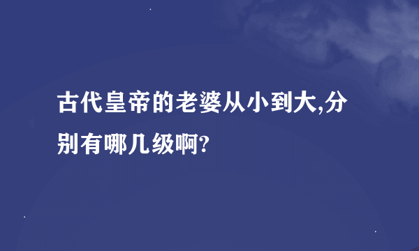 古代皇帝的老婆从小到大,分别有哪几级啊?