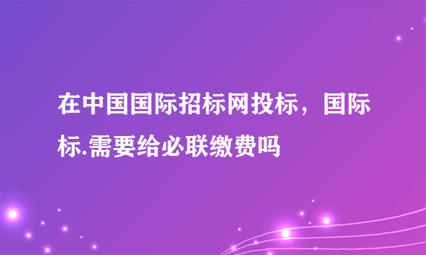 在中国国际招标网投标，国际标.需要给必联缴费吗