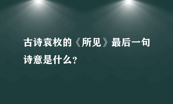 古诗袁枚的《所见》最后一句诗意是什么？