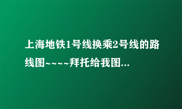 上海地铁1号线换乘2号线的路线图~~~~拜托给我图看看吧T T
