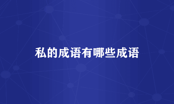 私的成语有哪些成语