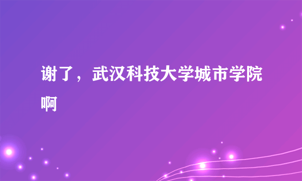 谢了，武汉科技大学城市学院啊