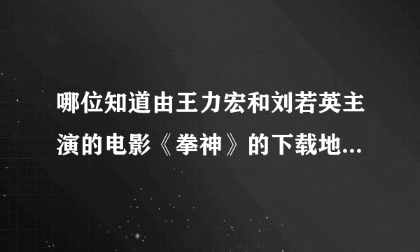 哪位知道由王力宏和刘若英主演的电影《拳神》的下载地址，要迅雷下载的。谢谢了！