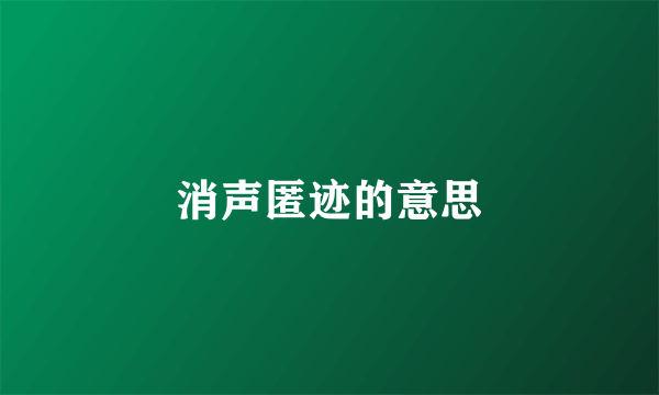 消声匿迹的意思