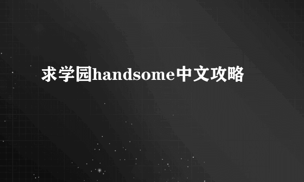 求学园handsome中文攻略