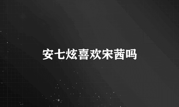 安七炫喜欢宋茜吗