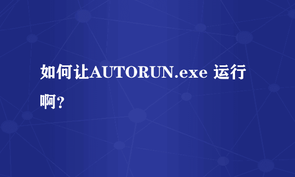 如何让AUTORUN.exe 运行啊？