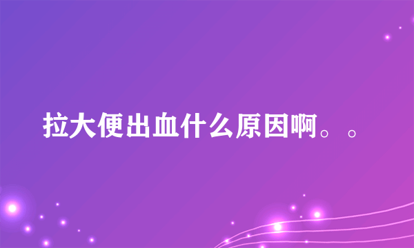 拉大便出血什么原因啊。。