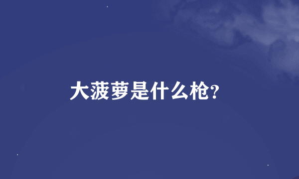 大菠萝是什么枪？