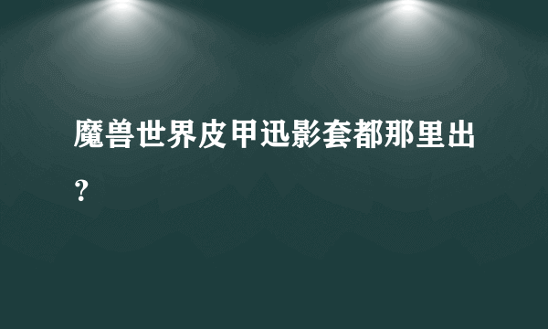 魔兽世界皮甲迅影套都那里出？