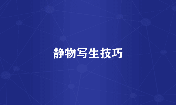 静物写生技巧