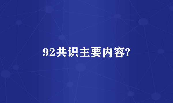 92共识主要内容?