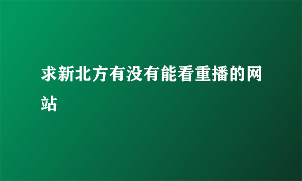 求新北方有没有能看重播的网站