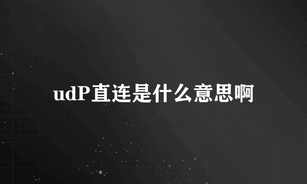 udP直连是什么意思啊