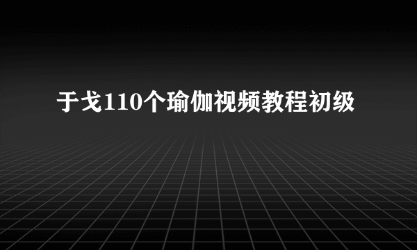 于戈110个瑜伽视频教程初级